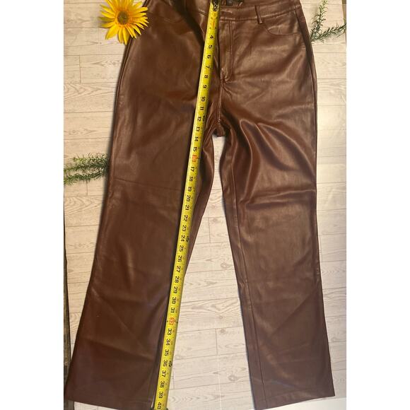 Marc New York Andrew Marc Women’s Faux Leather Pants Brown Size 10 - Picture 4 of 8